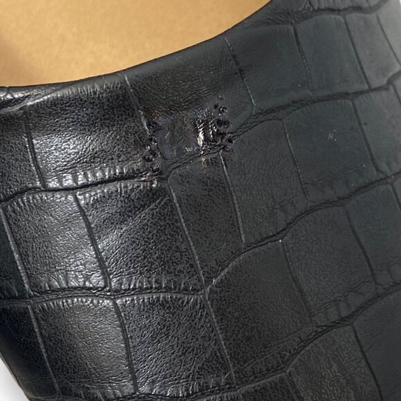 Seychelles Mia Flats Womens 10W Black Croc Embossed Faux Leather Point Toe Shoe - Picture 8 of 11